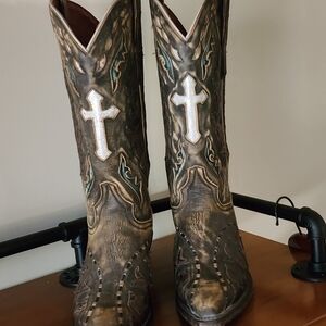 Dan Post Distressed Anthem Cross Boots NWOT 9.5